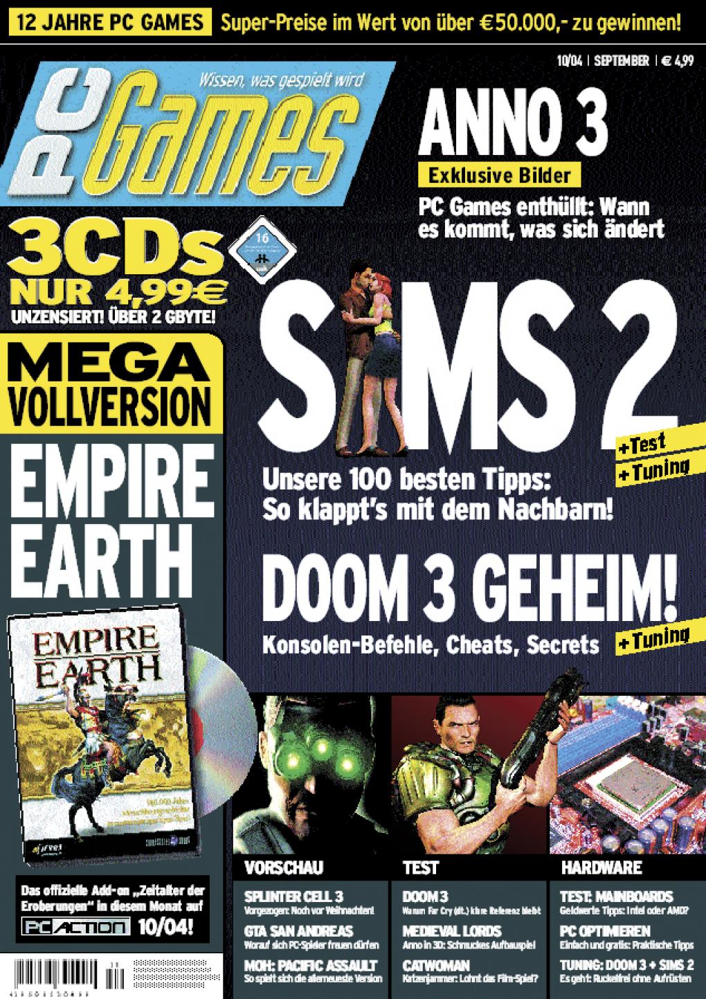 PC Games Ausgabe 10/04 - Titelthema: Die Sims 2