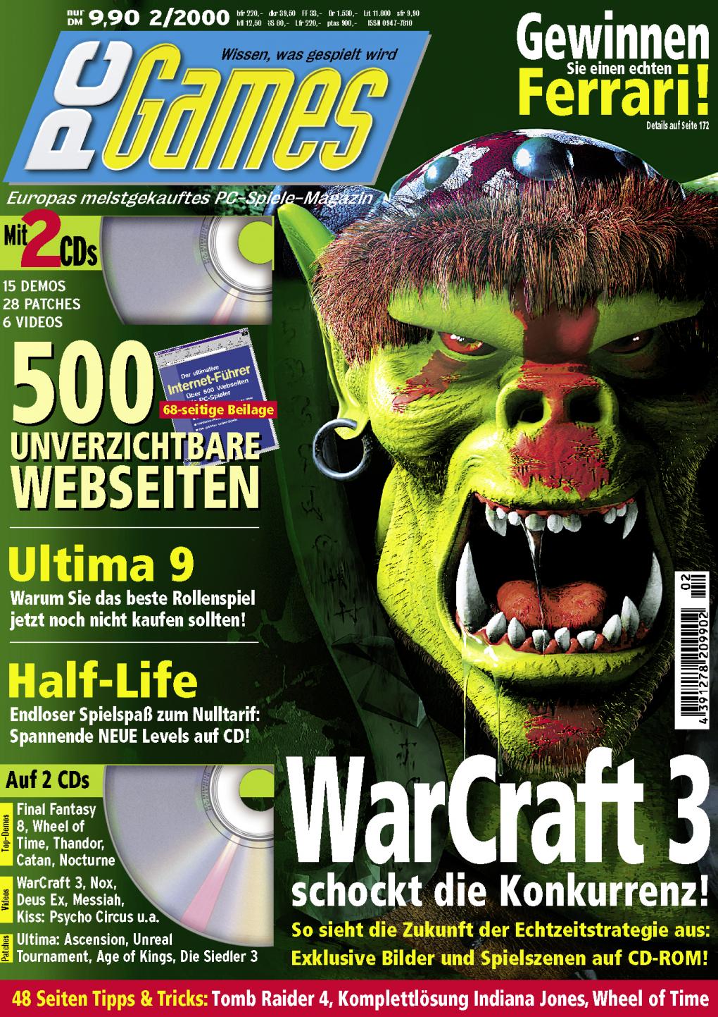 PC Games Ausgabe 02/00 - Titelthema: Warcraft 3