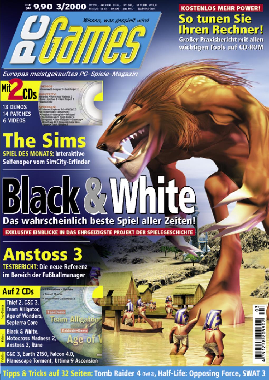 PC Games Ausgabe 03/00 - Titelthema: Black & White