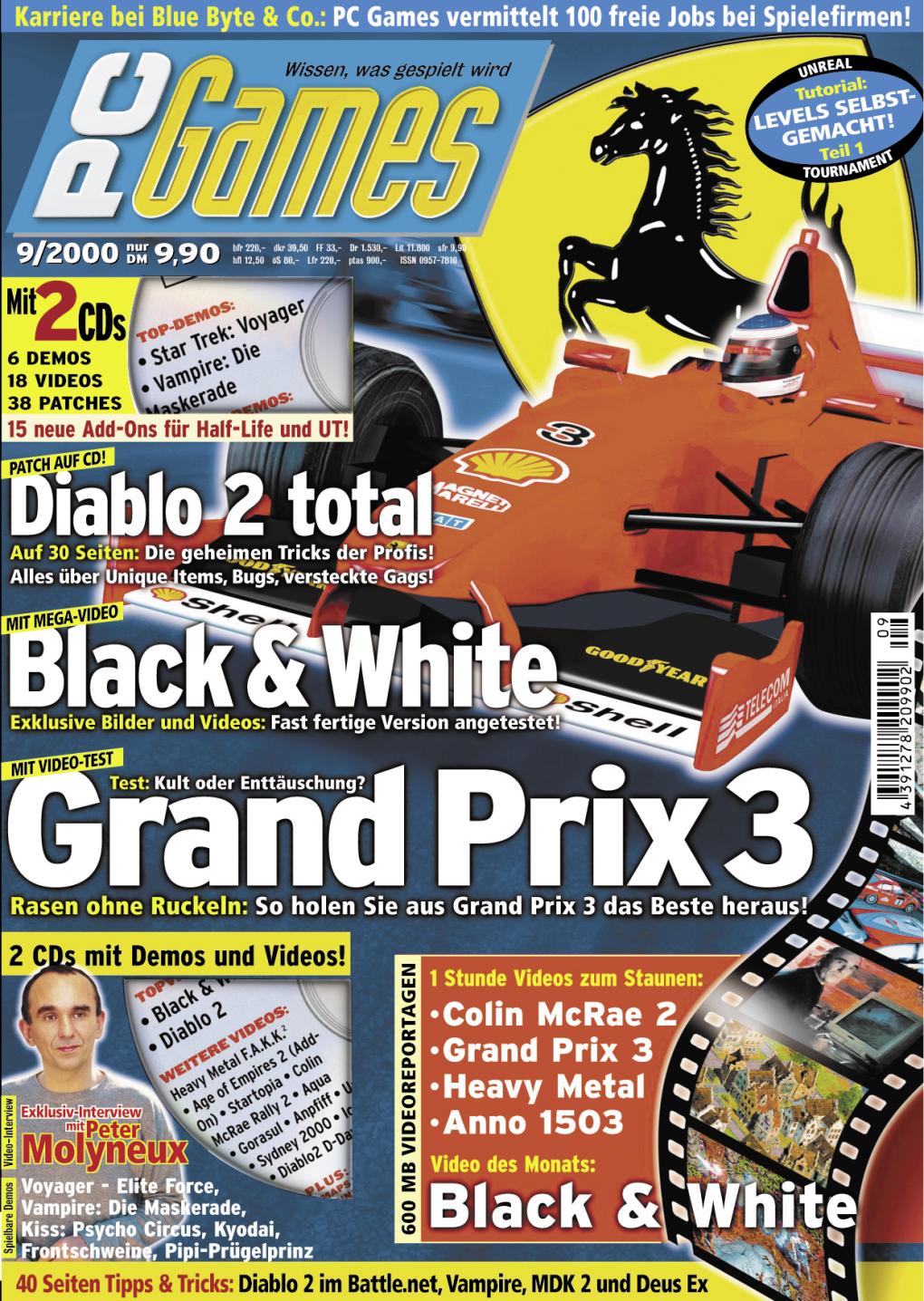 PC Games Ausgabe 09/00 - Titelthema: Grand Prix 3