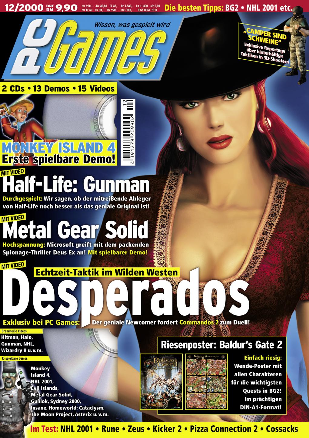 PC Games Ausgabe 12/00 - Titelthema: Desperados