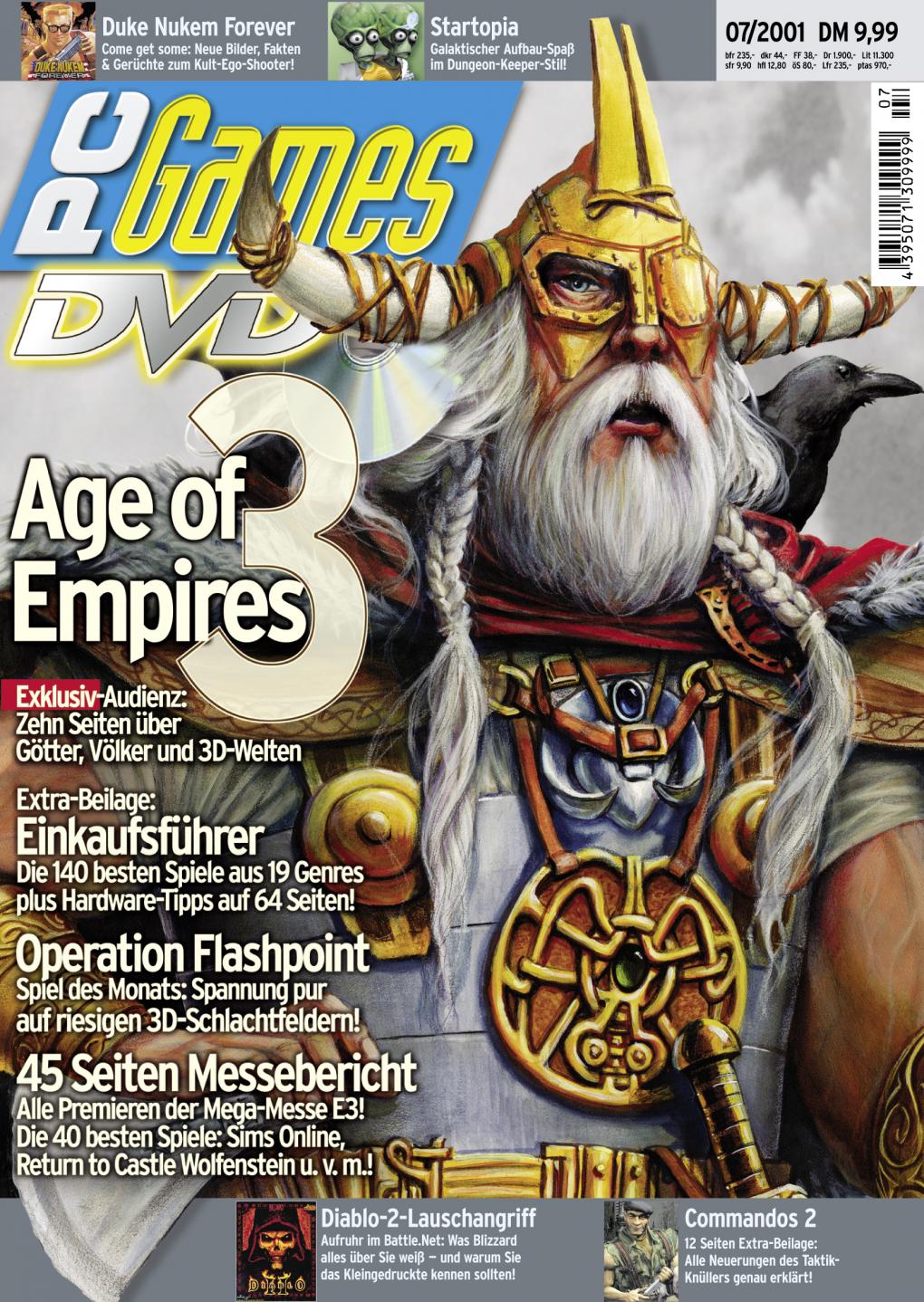 PC Games Ausgabe 07/01 - Titelthema: Age of Empires 3