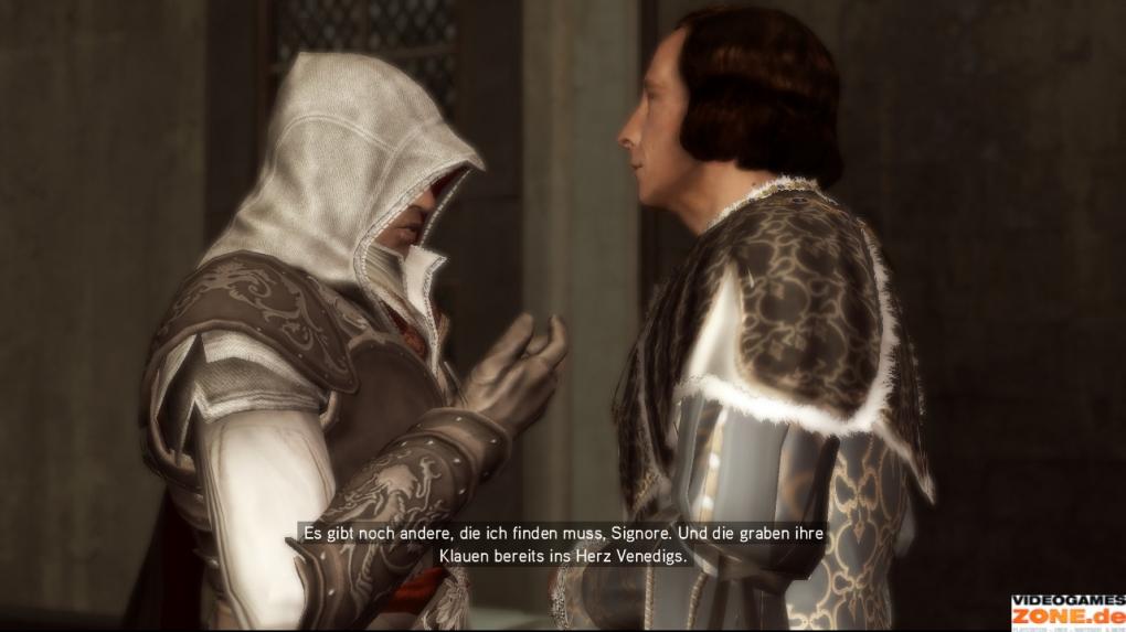 Im Palazzo Medici redet ihr mit Lorenzo und erhaltet einen Umhang, der verhindert, dass Ezios Bekanntheitsgrad in Florenz steigt. Allerdings reagieren Wachen trotzdem feindlich, wenn Ezio vor ihren Augen ein Verbrechen begeht.