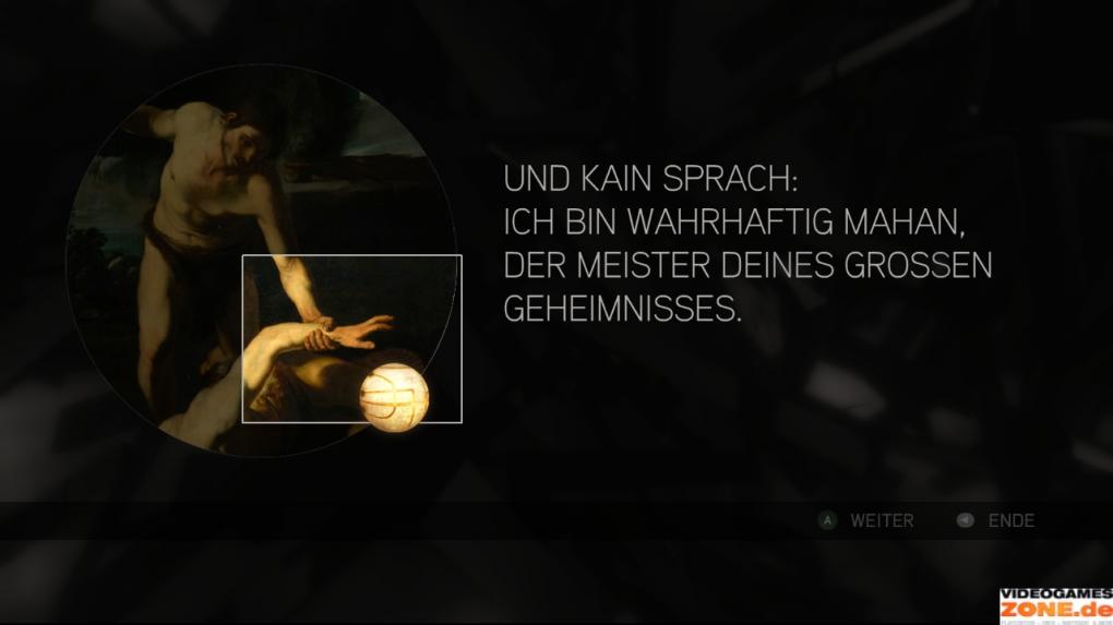 Bei den vier Darstellungen von Kain und Abel dreht ihr die Kreise so, dass sich die oben abgebildeten Gemälde ergeben. Fangt mit dem äußersten Kreis an und arbeitet euch nach innen vor. (3)