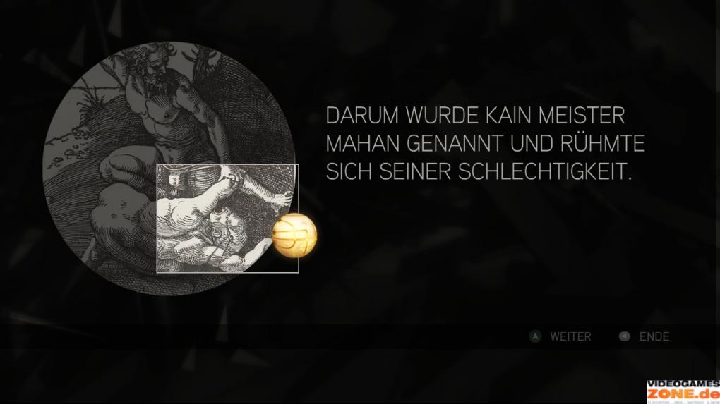 Bei den vier Darstellungen von Kain und Abel dreht ihr die Kreise so, dass sich die oben abgebildeten Gemälde ergeben. Fangt mit dem äußersten Kreis an und arbeitet euch nach innen vor. (4)