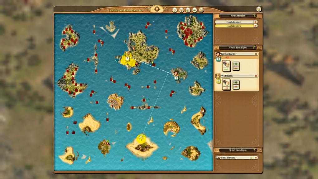 Anno 1404 Venedig: Mit Handelsrouten verschiff en Sie
automatisch Güter von einer Insel zur anderen.
