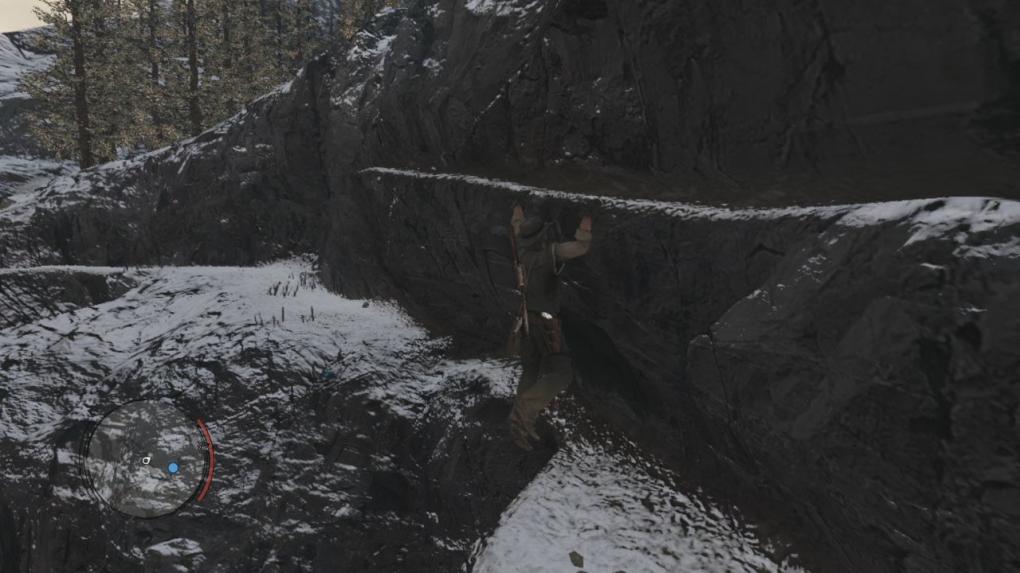 Nachdem der Weg versperrt wird, müsst ihr zurück zu Nastas gelangen. Klettert dazu die linke Felswand entlang und hangelt euch über den Vorsprung um nach oben auf den Berg zu kommen.