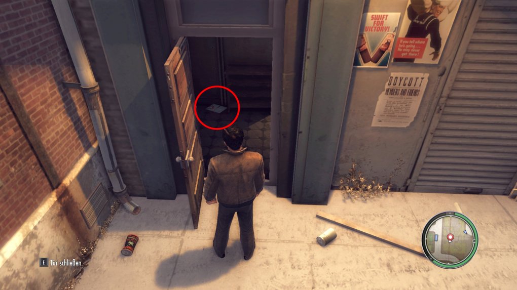 Kapitel 3 - Staatsfeind / Chapter 3 - Enemy of the State: Im Haus, in dem sich Maria Agnellos Apartment befindet: Wenn Sie die Eingangstür öffnen, liegt der Playboy quasi direkt vor Ihren Füßen.