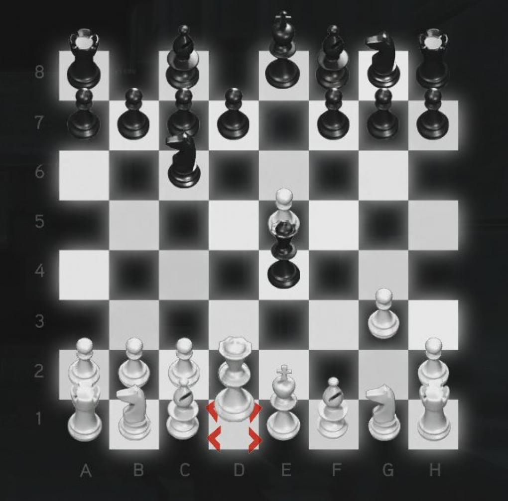Assassin's Creed: Brotherhood Komplettlösung: Glyphen-Rätsel Nr. 5: Die schwarze Dame ist weitergezogen und bedroht den König erneut. Kontert mit eurer eigenen Dame und stellt diese vor den König auf E2.