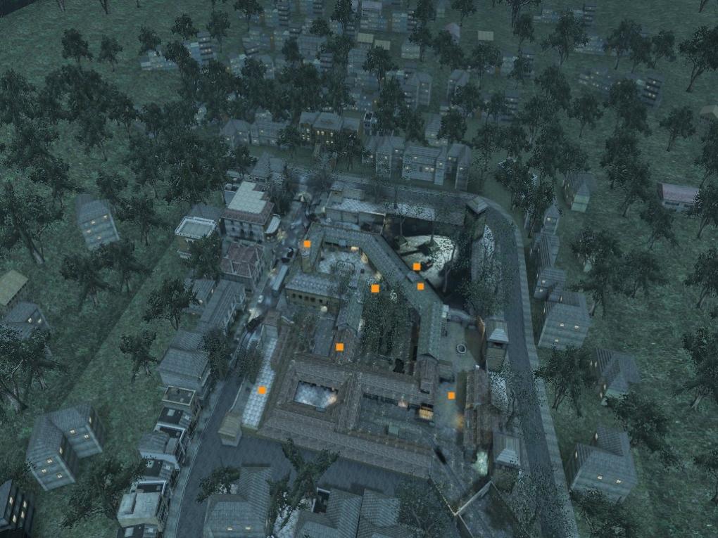 Hauptquartier - Die orangenen Quadrate sind die Hauptquartier-Punkte.