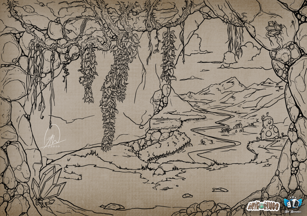 Der Planet 'Slegmo' - Schritt 2: Outlines & Details