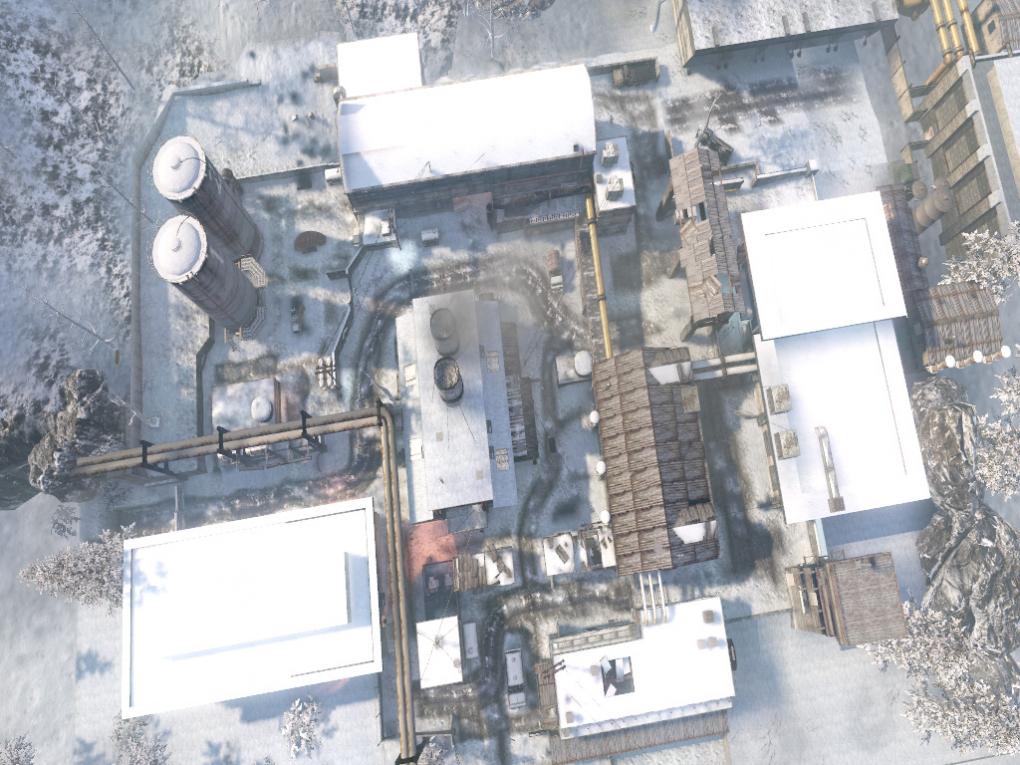WMD wird von großen Lagerhäusern dominiert. Die Gefechte auf der Winterkarte finden in offenem Gelände auf mittlere und große Distanz statt, während es in den Gebäuden zu Nahkämpfen kommt.