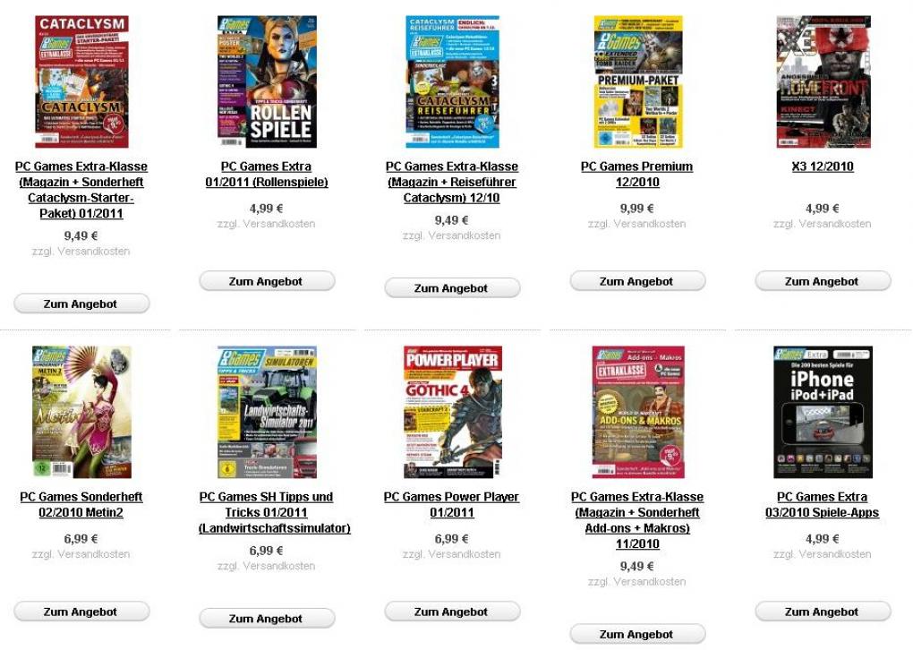 Im PC-Games-Shop können Sie alle lieferbaren PC-Games-Sonderhefte bequem bestellen; die Versandkosten fallen dabei stets nur ein einziges Mal an.