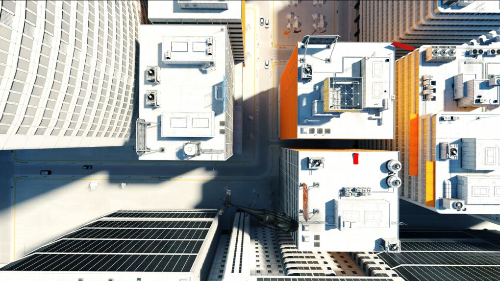 Die Metropole, die ihr in Mirror's Edge zumeist von den Dächern aus bewundert, ist konformistisch-dystopisch und gleichfalls faszinierend gestaltet.