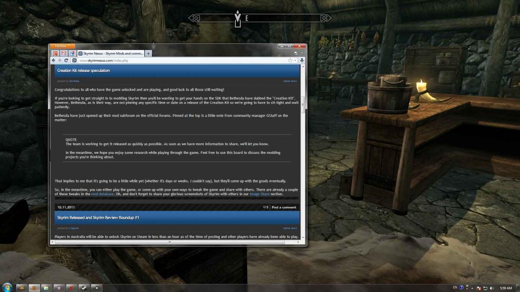 'Simple Borderless Window' ermöglicht das schnelle Umschalten zwischen Skyrim und anderen Fenstern.