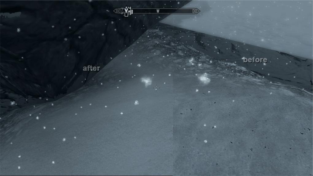 Mit der Skyrim-Mod PhoiPhois Better Snowtexture bekommt ihr eine stimmungsvollere Farbgebung für den Schnee.
