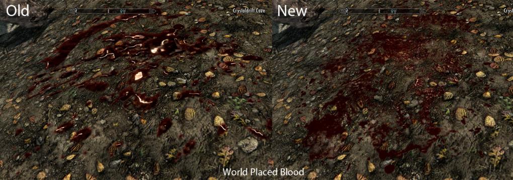 Hier seht ihr den Unterschied zwischen dem Vanilla-Blut und dem gemoddeten Blut in Skyrim.