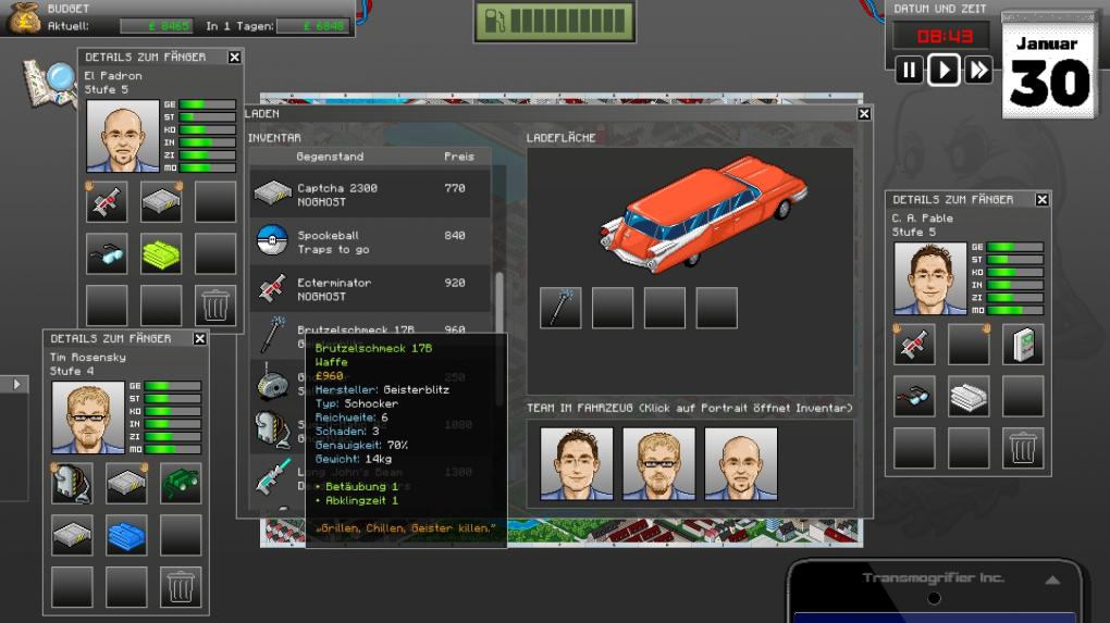 Der interessanteste Teil von GhostControl Inc: Beim Händler statten wir unser Team mit neuer Ausrüstung aus.