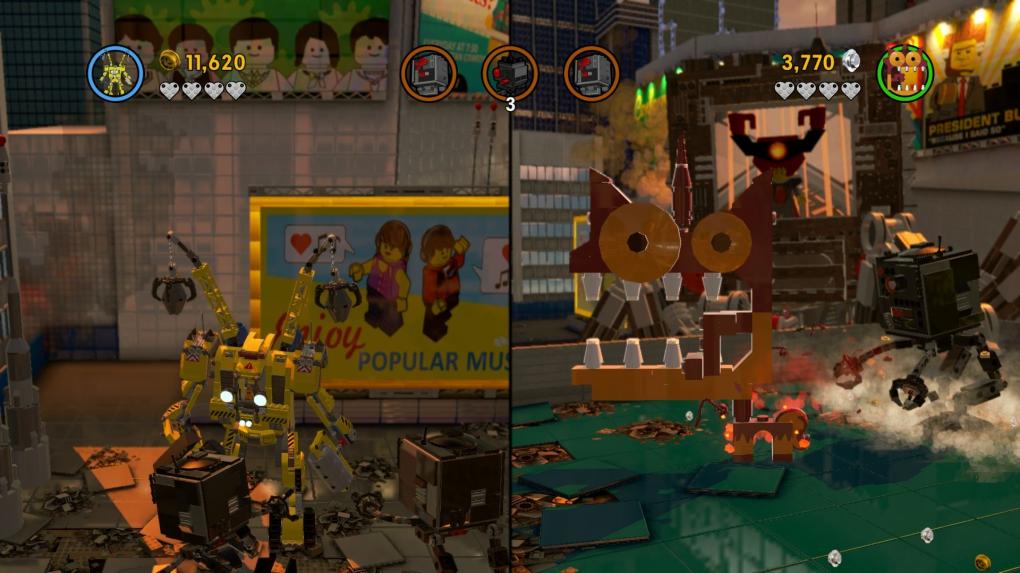 Serienüblich lässt sich The Lego Movie Videogame auch im Koop-Splitscreen an einem PC spielen - mit vertikaler oder dynamischer Bildaufteilung.