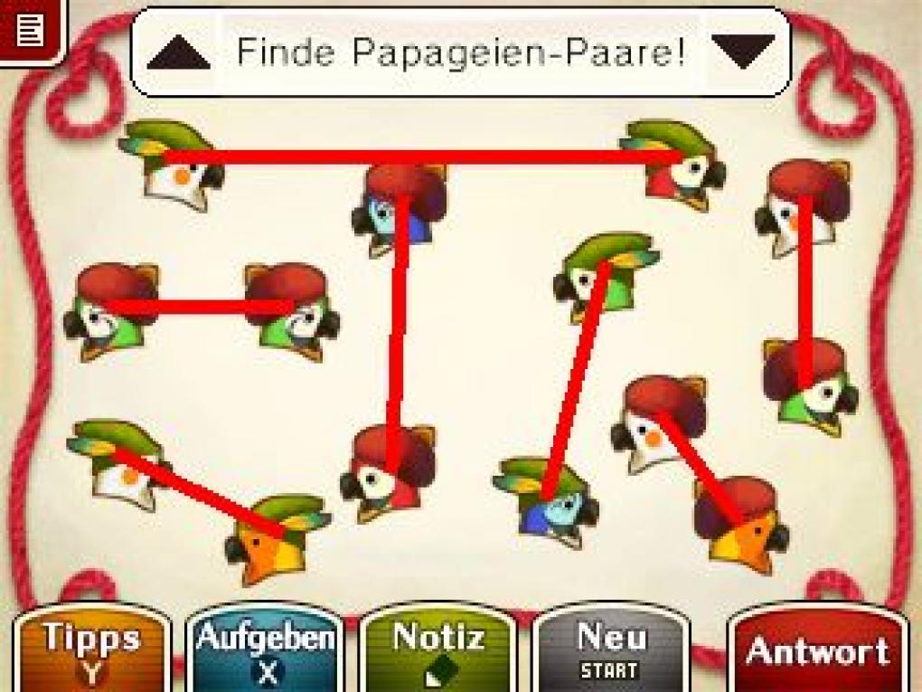Professor Layton vs. Phoenix Wright - Lösung zu allen 70 Rätseln: Rätsel 45 'Pa-pa-paare'