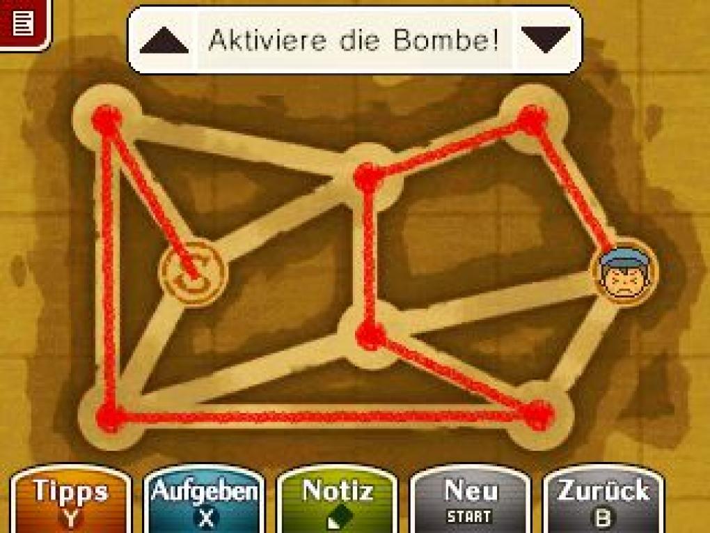 Professor Layton vs. Phoenix Wright - Lösung zu allen 70 Rätseln: Rätsel 58 'Bombenjagd'