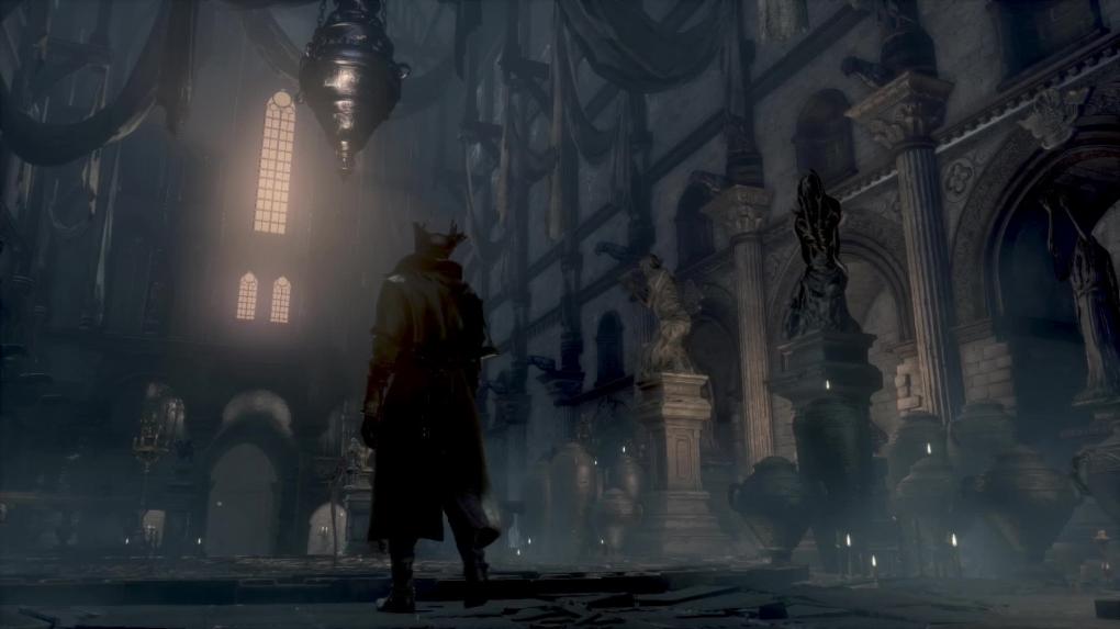 Szene aus der Odeon-Kapelle im From Software-Rollenspiel Bloodborne.
