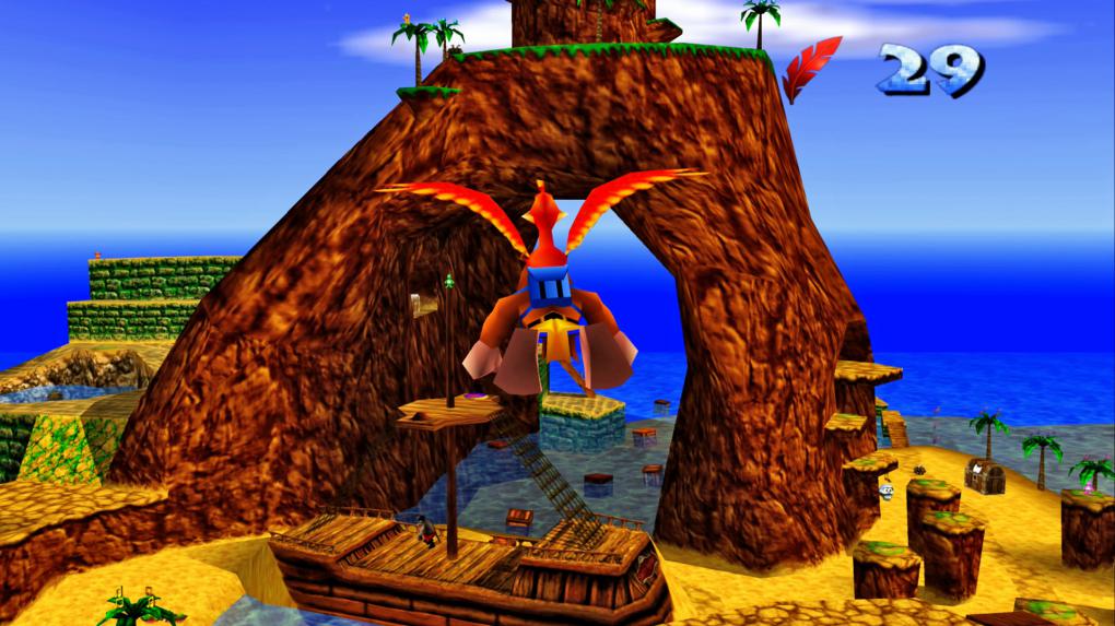 Flugstunde: Nach und nach erlernbare Moves sorgen dafür, dass
Banjo-Kazooie bis zum Abspann durch frische Ideen überrascht.