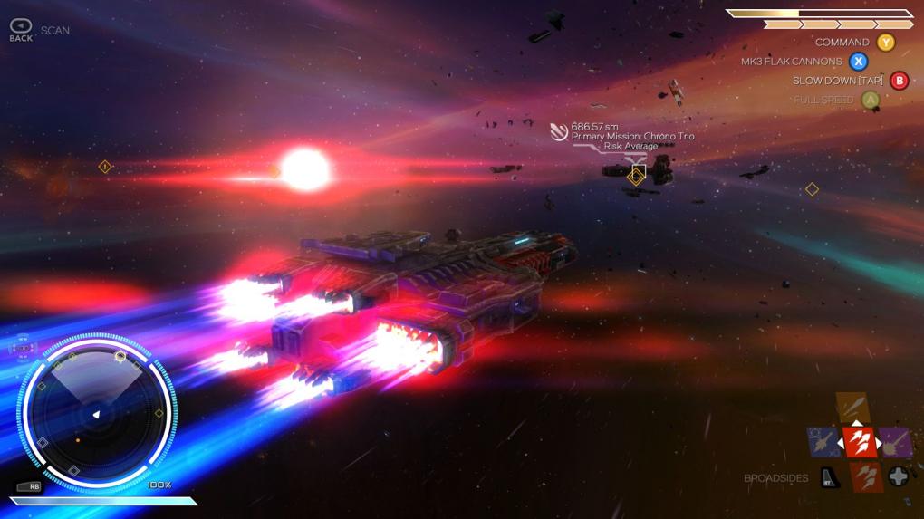 Selbst bei aktiviertem Warp-Antrieb dauern Reisen zum nächsten Missionsziel schon mal mehrere Minuten.