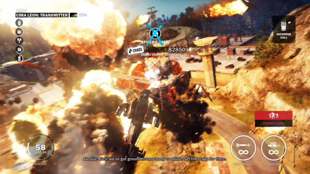 Warum mit dem Helikopter reisen, wenn Just Cause 3 doch den tollen Wingsuit hat? Na wegen der Feuerkraft natürlich!