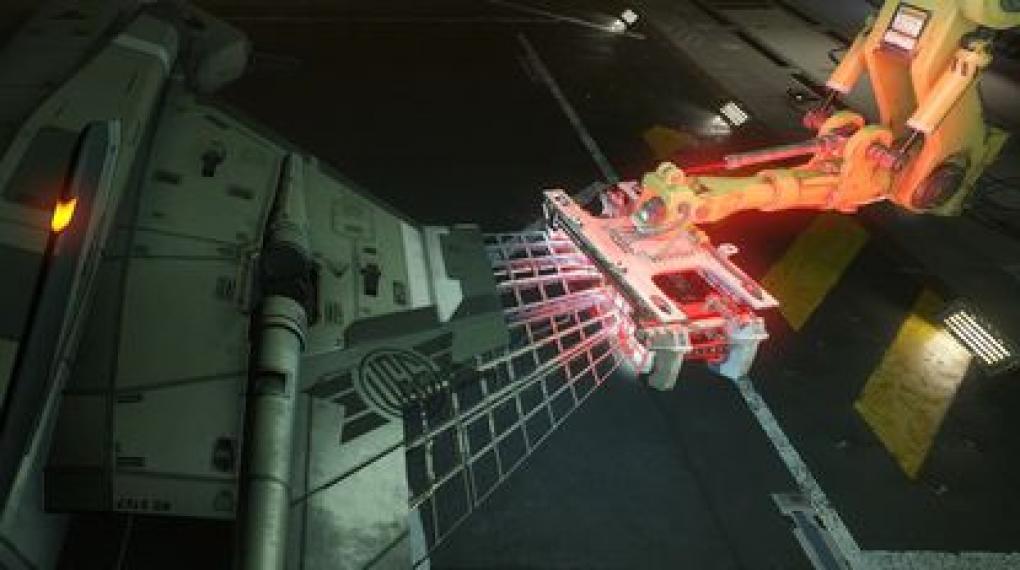 Star Citizen: Rahmenkonstruktion an der Reparaturstelle