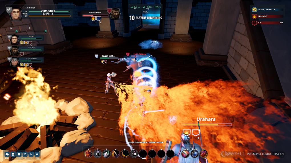 Alpha-Eindruck von Crowfall: Unsere Konfessorin macht den Gegnern Feuer unterm Hintern.