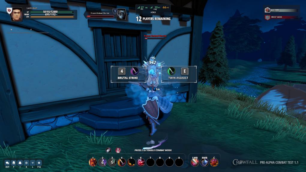 Alpha-Eindruck von Crowfall: Wir können hier auswählen, mit welcher Fähigkeit unsere Kombo weitergehen soll.