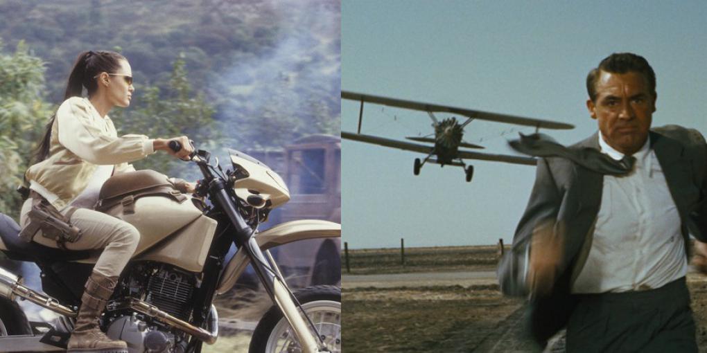 Links: 'Lara Croft: Tomb Raider - Die Wiege des Lebens' (2003) / Rechts: 'Der unsichtbare Dritte' (1959)