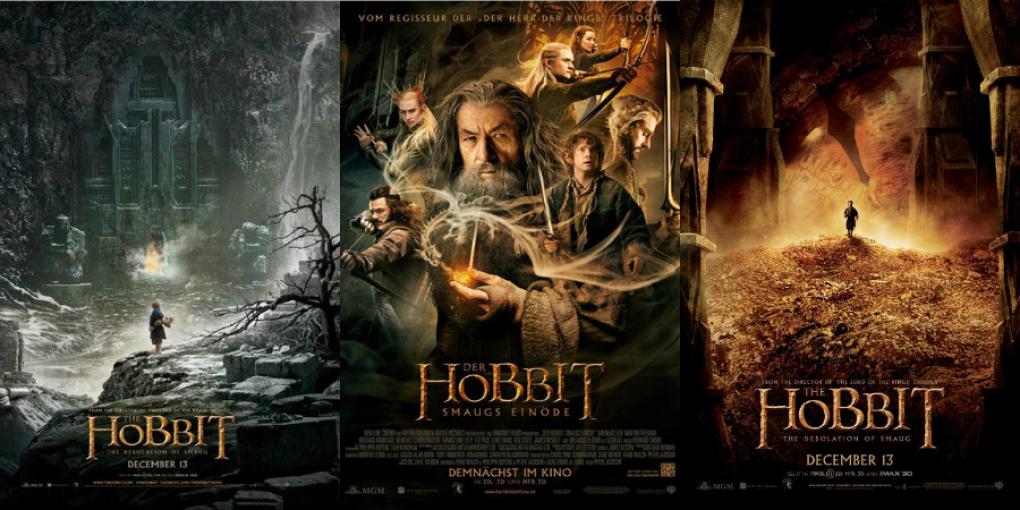 Drei Kinoplakate zu 'Der Hobbit: Smaugs Einöde' (2013)