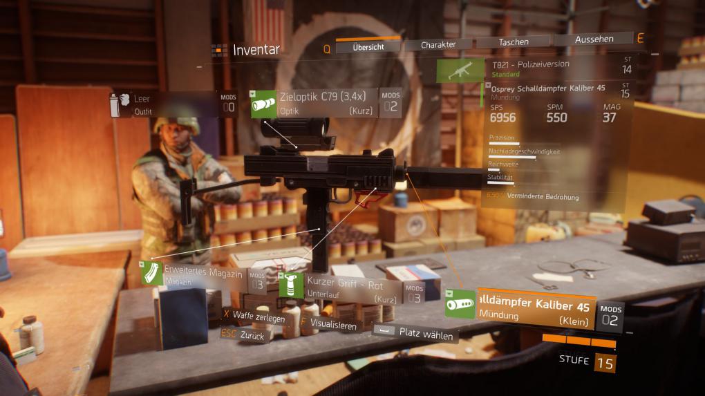 Mods verbessern in The Division die Leistung eurer Waffen, sie lassen sich ebenso wie alle anderen Items kaufen oder selbst herstellen.