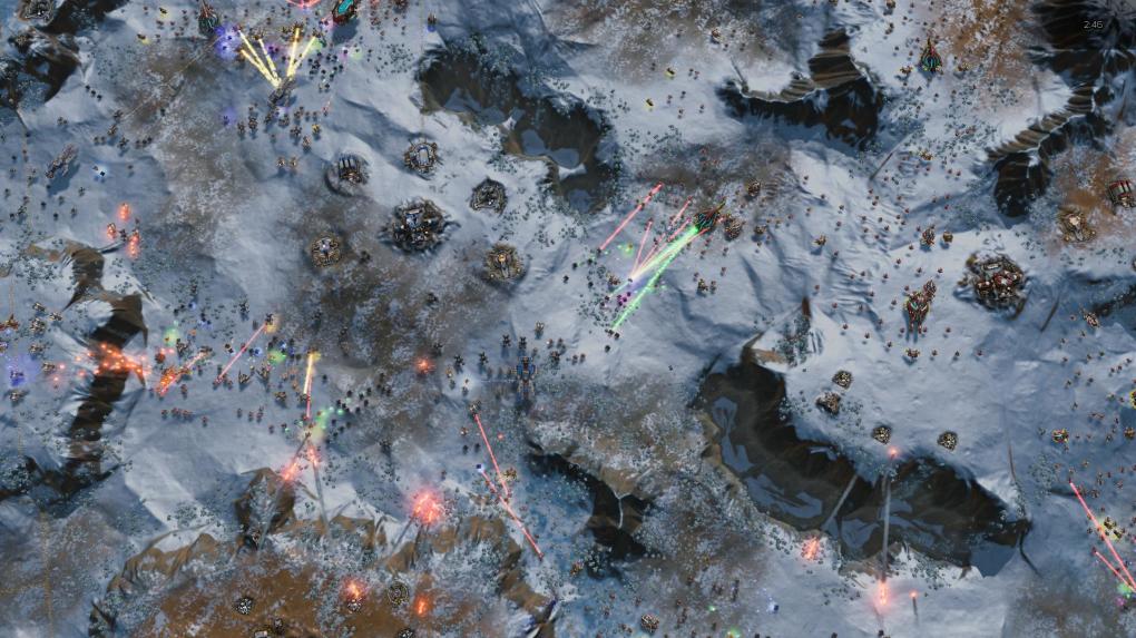 Wie im geistigen Vorbild Supreme Commander kämpfen in Ashes of the Singularity Hunderte Einheiten gegeneinander.