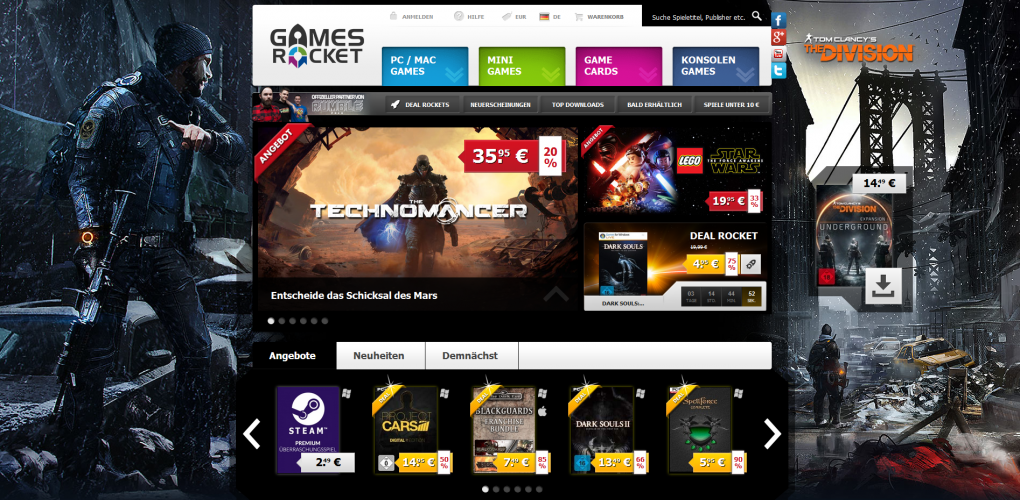 Gamesrocket.de ist dank Partnerschaften mit großen und kleinen Publishern sowie Entwicklern ein autorisierter Keyseller.