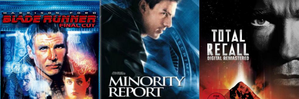 "Blade Runner" (1982), "Minority Report" (2002) und "Total Recall" (1990)