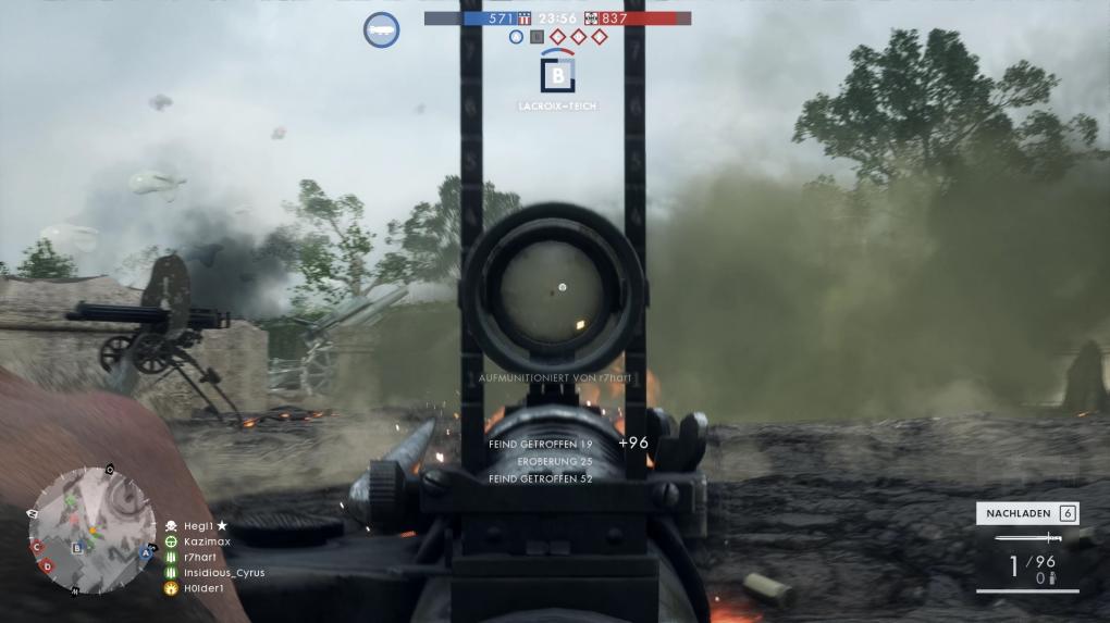 Battlefield 1: Beim Erobern eines Schlachtfeldziels ticken die Punkte in 25er-Schritten hoch. Und ihr bekommt dabei genug Feindvolk vor die Flinte.