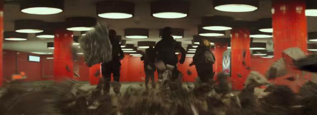Im ersten Teil von 'Tribute von Panem - Mockingjay' fliehen Katniss Everdeen und ihr Team durch den Berliner U-Bahn-Haltestelle Messedamm.