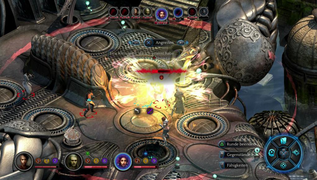 Durch all die Zauber und Spezialfähigkeiten sehen die Kämpfe von Torment: Tides of Numenera recht bunt aus.
