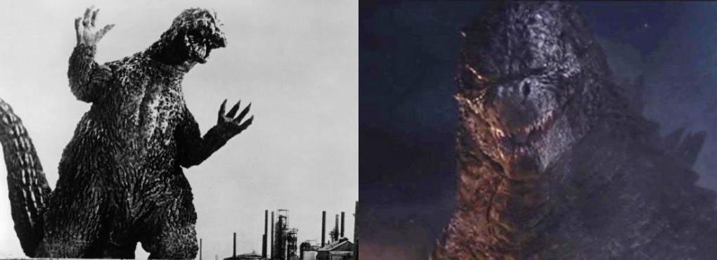 Godzilla Then and Now: Monterkostüm gegen Computeranimation.