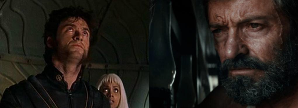 Ein reichlich mitgenommener Logan in seinem aktuellen Film, im Gegensatz zum ersten X-Men.
