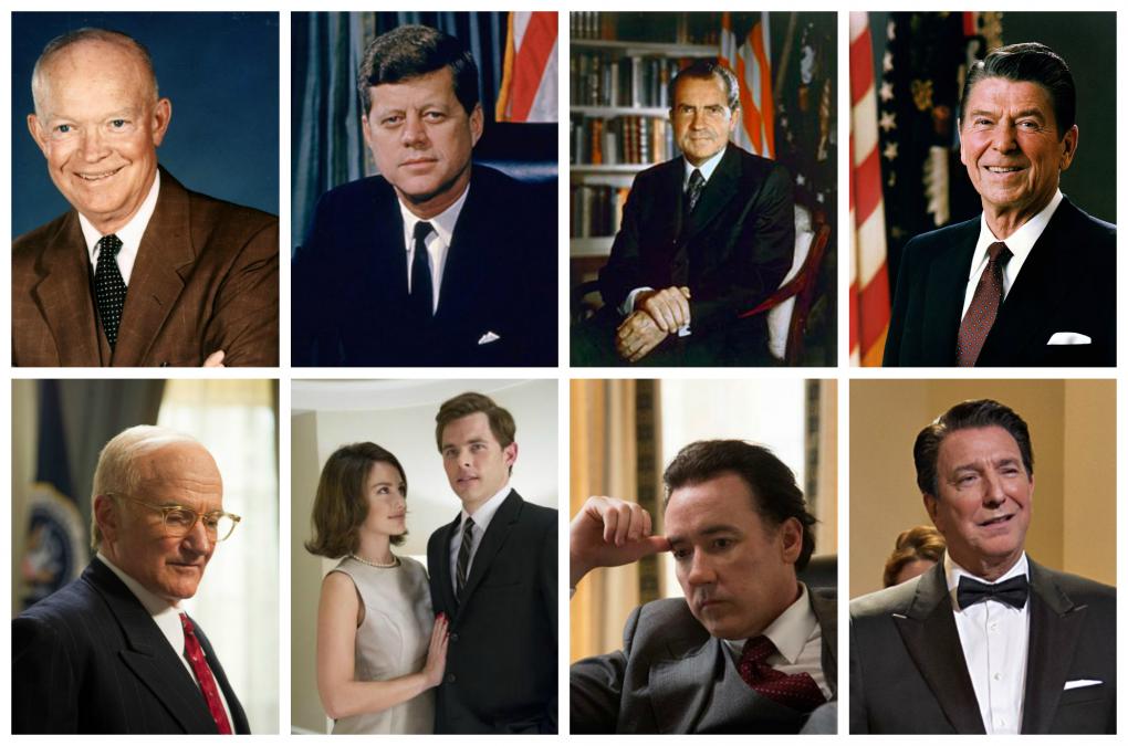 Robin Williams als Dwight D. Eisenhower, James Marsden als John F. Kennedy; Liev Schreiber als Lyndon B. Johnson; John Cusack als Richard Nixon und Alan Rickman als Ronald Reagan in 'Der Butler'