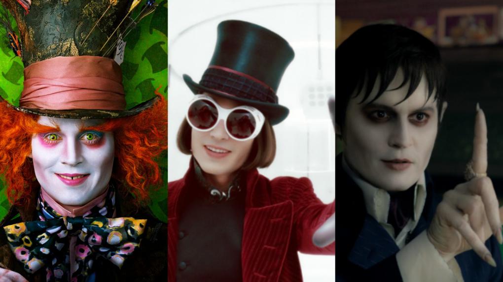 Unter Regisseur Tim Burton entstehen Johnny Depps skurrilste Figuren: Der verrückte Hutmacher, Willy Wonka und der Vampir Barnabas Collins.