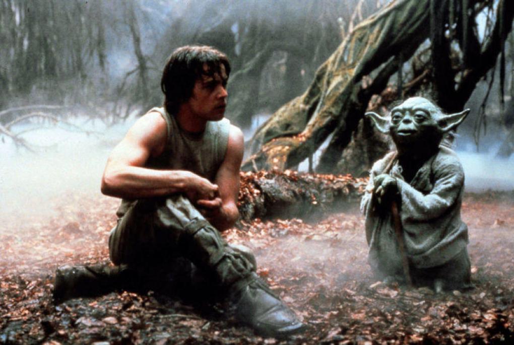 Lernen du musst, den Umgang mit der Macht: Luke Skywalker mit seinem Mentor Yoda aus 'Star Wars: Das Imperium schlägt zurück' (1980).