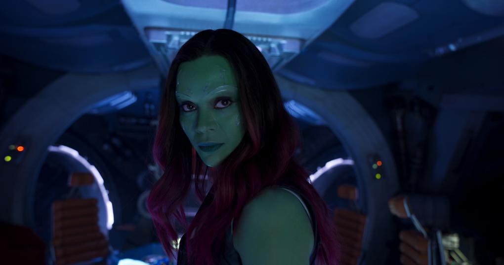 Zoe Saldana als Gamora im zweiten Teil von 'Guardians of the Galaxy'.