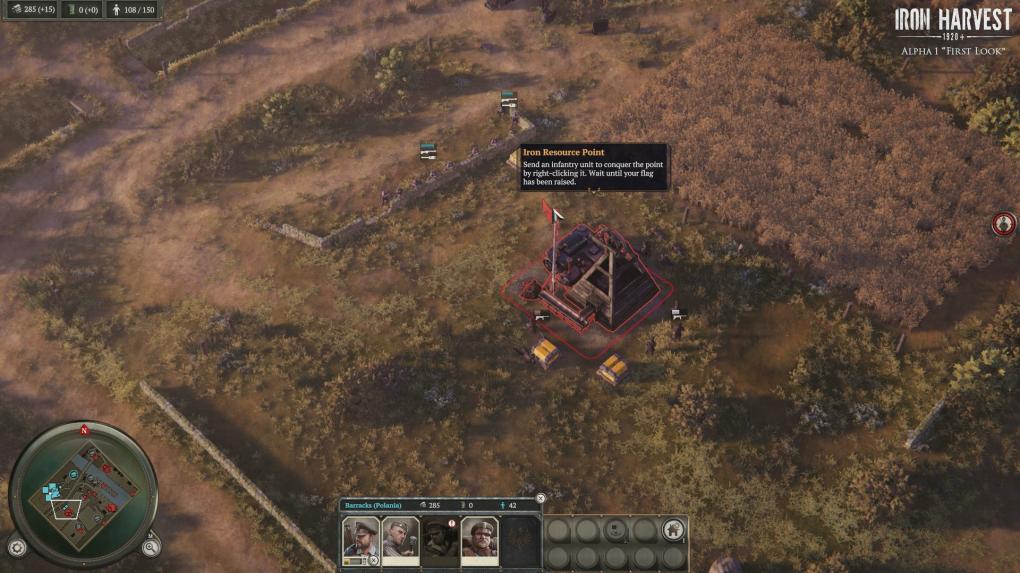 Wie in Company of Heroes müssen wir Ressourcenpunkte besetzen, damit wir Stahl und Öl ernten.