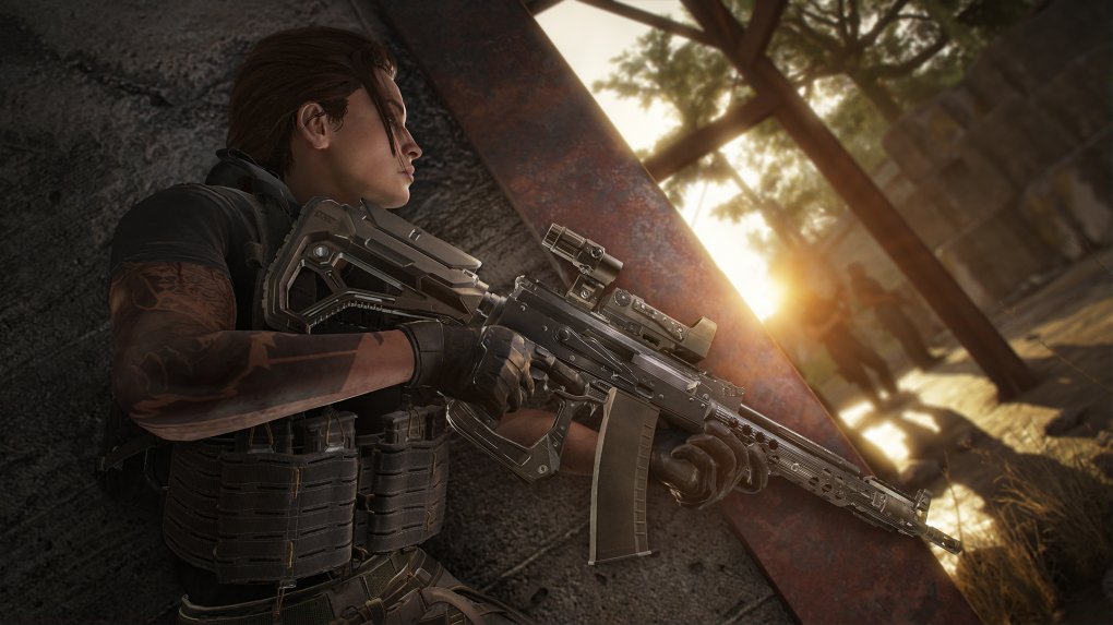 Eine Deckungsmechanik wie in The Division gibt es in Ghost Recon: Breakpoint nicht. Trotzdem können wir uns an Mauern stellen und von dort aus die Feinde aufs Korn nehmen.&nbsp;&nbsp;