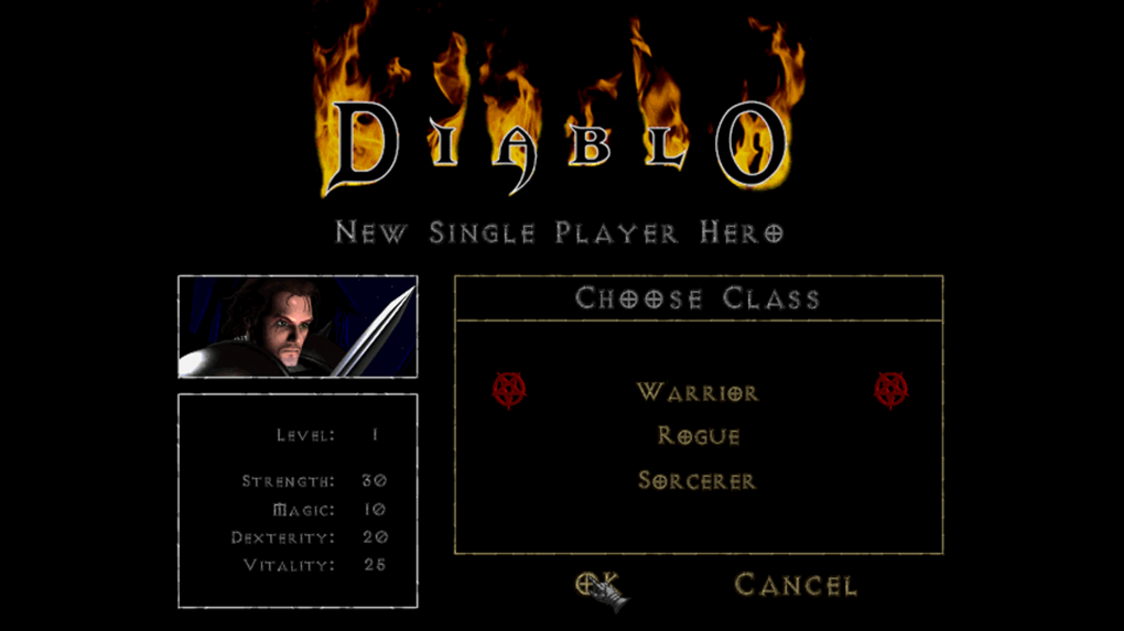 Warrior, Rogue oder Sorcerer? Vor Spielbeginn wählen wir in Diablo unsere Klasse und beeinflussen dadurch maßgeblich unseren Kampfstil. <br> &nbsp; (1)